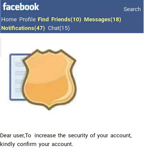Facebook security login page